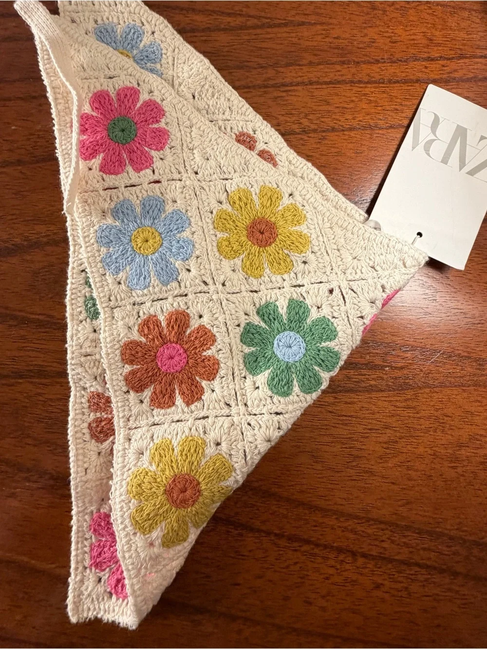 Zara Kids Crochet Flower Bandana NWT